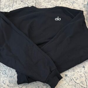 Alo Black Cropped Sweatshirt